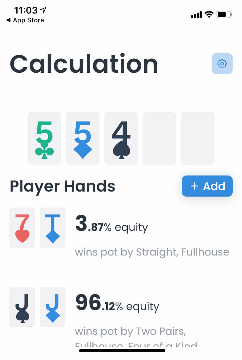 Odds calculator for Poker